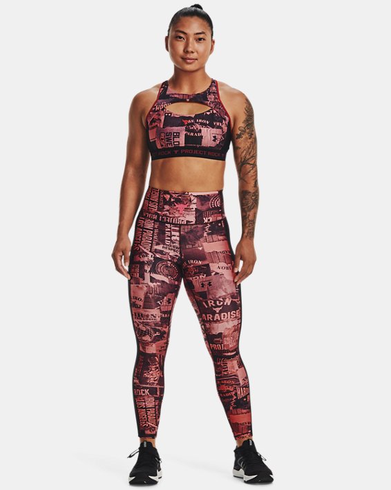 เลกกิ้งเหนือข้อเท้า Project Rock HeatGear® Print สำหรับผู้หญิง in Pink image number 2